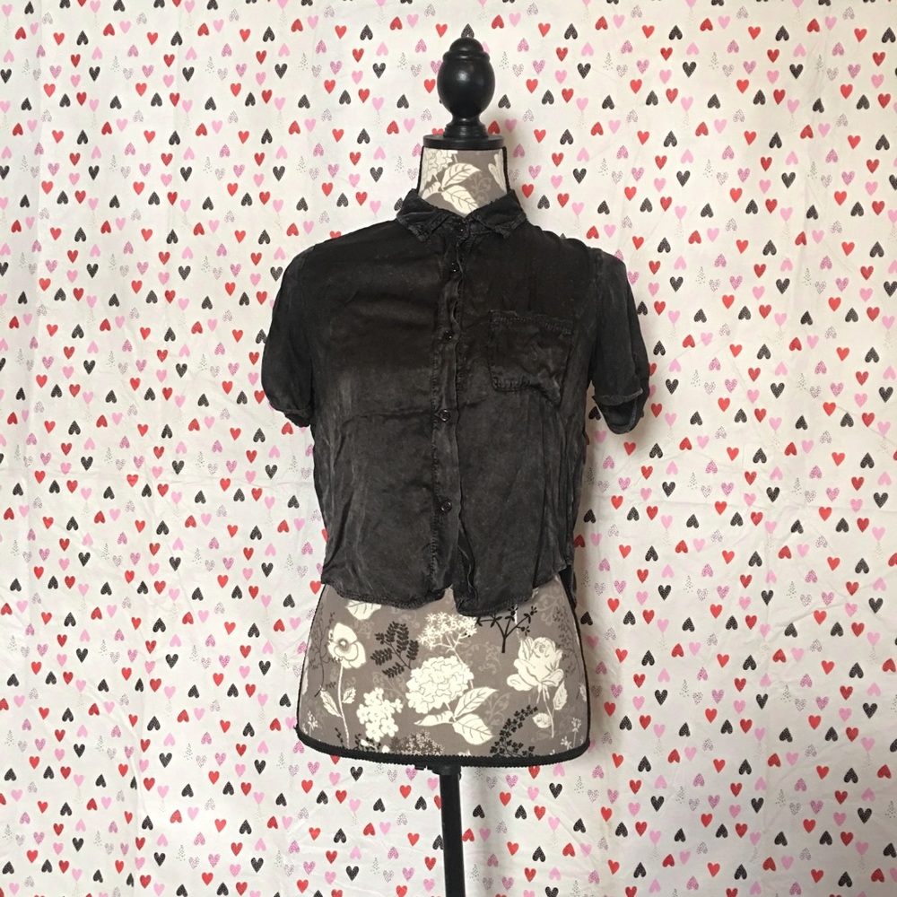 Grey button down shirt